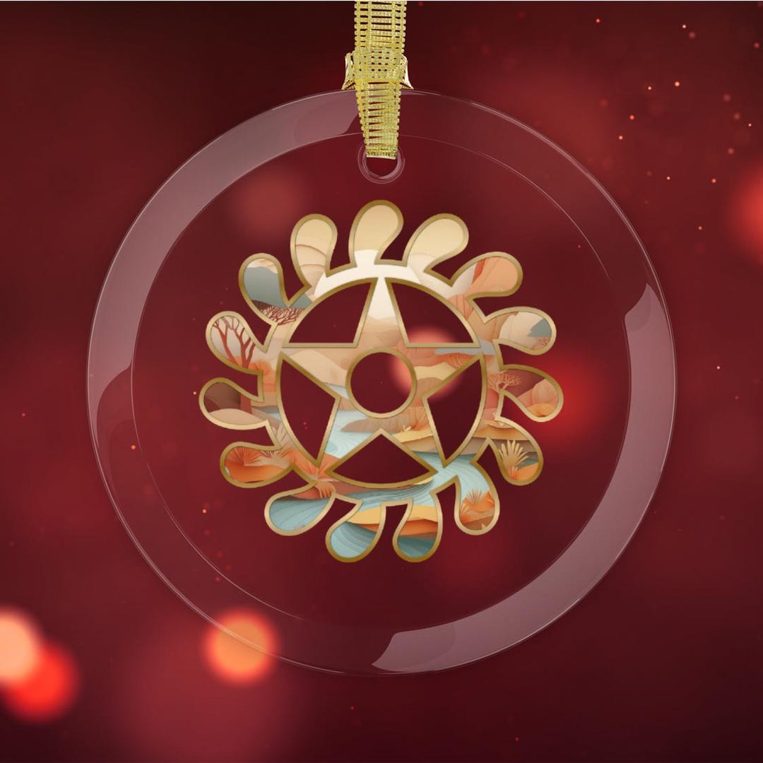 100% Glass Ornament, Sesa Wo Suban Adinkra African Symbol Christmas Holiday Decor, Beveled Edges ...