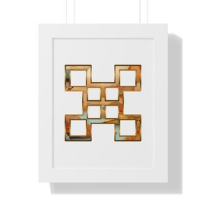 Nsaa Framed Adinkra Symbol Art Print, African Cultural Akan Wall Art, Large Home Decor, Unique Gift for Art Lovers