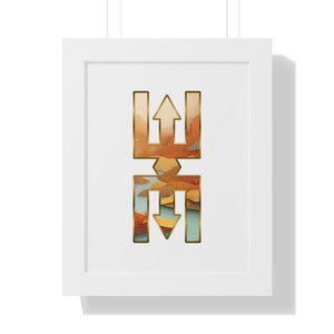 Nteasee Framed Adinkra Symbol Art Print, African Cultural Akan Wall Art, Large Home Decor, Unique Gift for Art Lovers