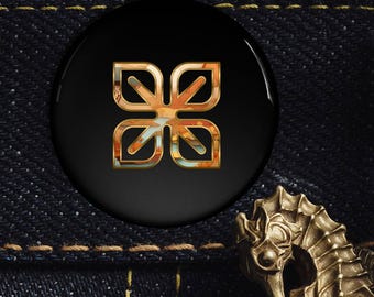 Adinkra Pinned Buttons, Nserewa African Symbol, Akan Culture Black History Pins
