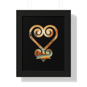 Sankofa Framed Adinkra Symbol Art Print, African Cultural Akan Wall Art, Afrocentric  Housewarming Gift
