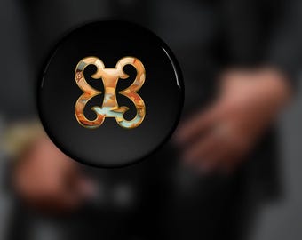 Adinkra Pinned Buttons, Pempamsie African Symbol, Akan Culture Black History Pins