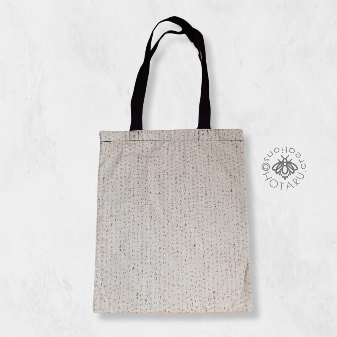 Heron Japanese Pattern Print Leather Tote Bag main image 1