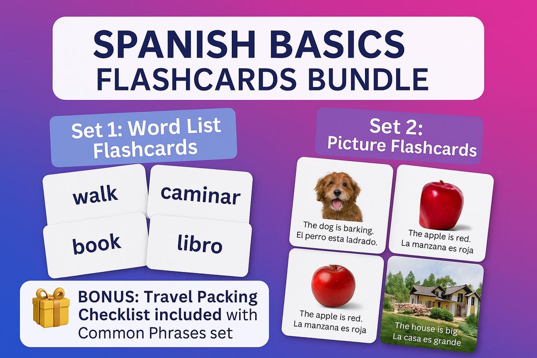 Spanish Learning Flashcards: Bilingual Basics for Kids (PDF ...