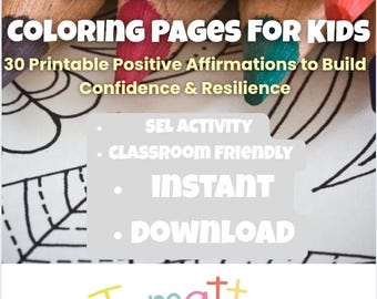 Growth Mindset Coloring Pages: 30 Positive Affirmation Sheets (PDF Download)