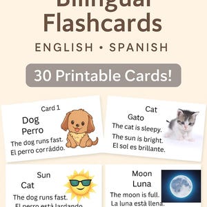 Notions de base d'espagnol pour débutants |PDF | Cartes d'apprentissage de l'anglais et de l'espagnol | Ressource d'ALS pour l'école maternelle à la maison | Activité linguistique pour les enfants