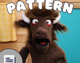 Bison Puppet Pattern - PDF Digital Download - Buffalo, Cattle