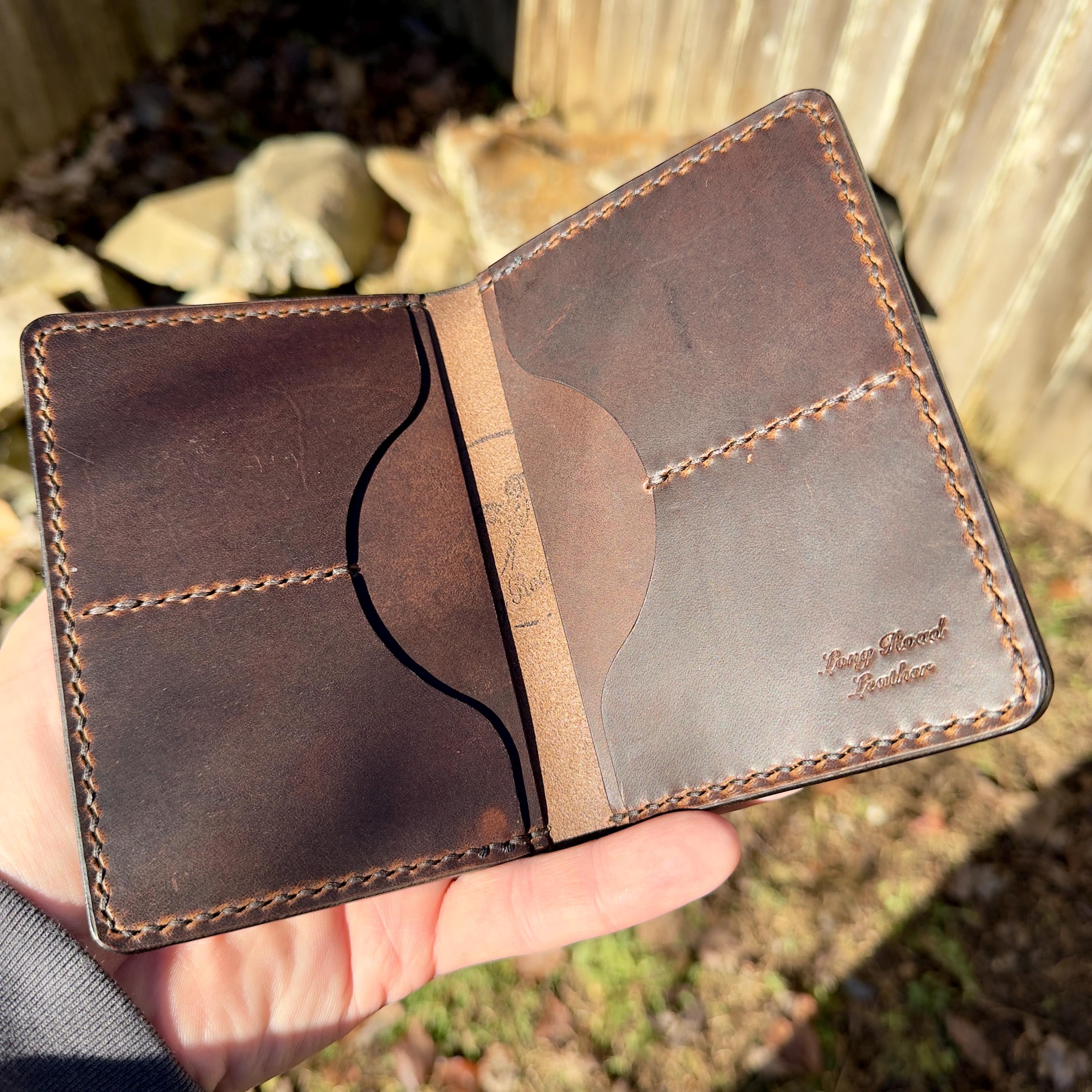 Hand-stitched Horween Leather Bifold Wallet – Brown Nut Dublin - Etsy