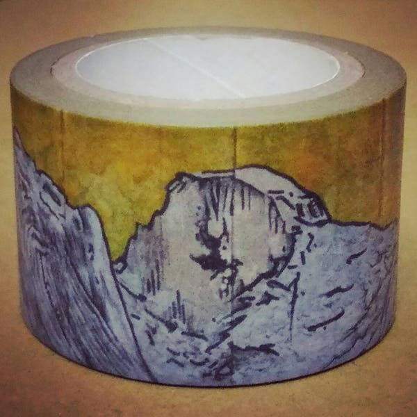 World Shan Shui Earth Landscape : Silver Mountain Gold Sky 銀山金空 = Washi Masking Tape One Roll (30 mm)