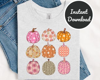 Cute Coquette Pumpkins PNG - Trendy Coquette Halloween Design - Fall Pumpkin Sublimation Design - Downloadable Fall Design - Pumpkin PNG