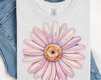 Disco Daisy Flower PNG Design For T-Shirts - Downloadable Design - Flower PNG Designs - Cute Daisy PNG - Instant Download - Flower Design