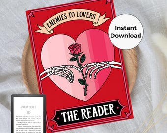 Enemies to Lovers Kindle Insert PNG - Tarot Card Kindle Insert - Downloadable Kindle Insert - Kindle Accessory - Printable Kindle Insert