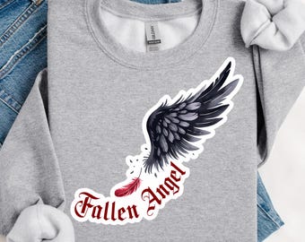 Fallen Angel Book Lover PNG Design - Downloadable Book Design - Book Lover Design - Bookish Design - Bookful PNG - Digital Download
