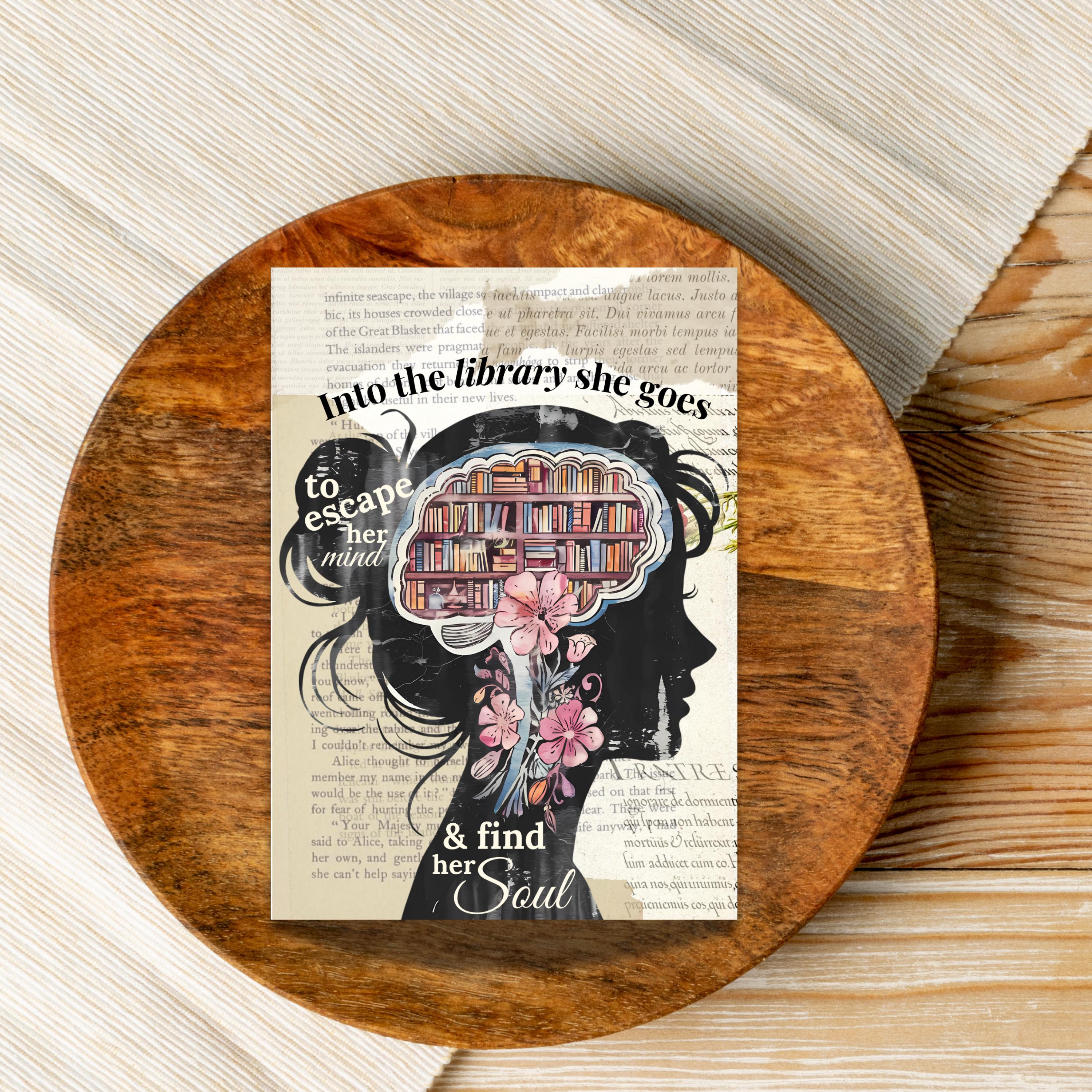 Into the Library She Goes Printable Kindle Insert - Instant Kindle ...