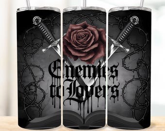 Enemies to Lovers Tumbler Wrap Design - Book Sublimation Tumbler Wrap - Book Lover Design - Dark Romance - Gothic Tumbler - Book Lover