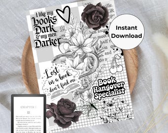 Dark Romance Kindle Insert Printable - Downloadable Kindle Design - Kindle Insert For Clear Case - Printable Kindle Decoration