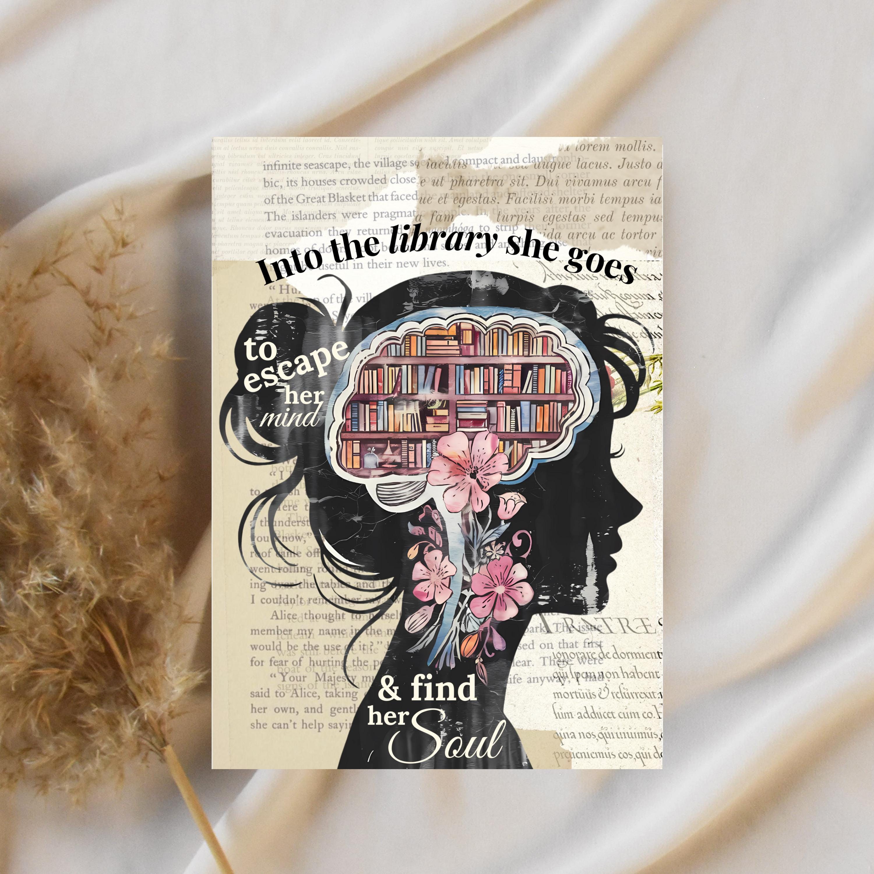 Into the Library She Goes Printable Kindle Insert - Instant Kindle ...
