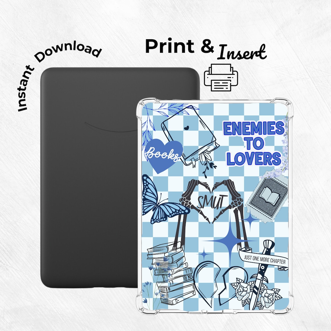 Blue Kindle Insert Printable - Downloadable Kindle Insert - Kindle ...