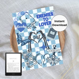 Blue Kindle Insert Printable - Downloadable Kindle Insert - Kindle Insert For Clear Case - Kindle Decoration - Digital Kindle Design