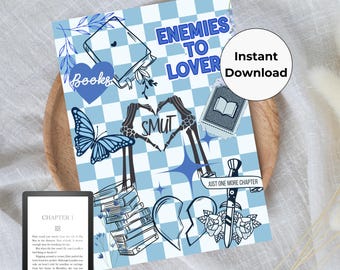 Blue Kindle Insert Printable - Downloadable Kindle Insert - Kindle Insert For Clear Case - Kindle Decoration - Digital Kindle Design