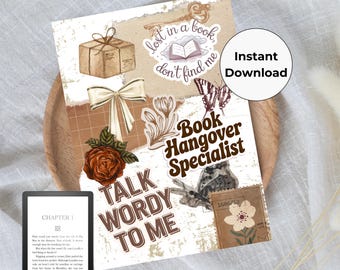 Book Hangover Kindle Insert Printable - Downloadable Kindle Design - Kindle Insert For Clear Case - Printable Kindle Decoration