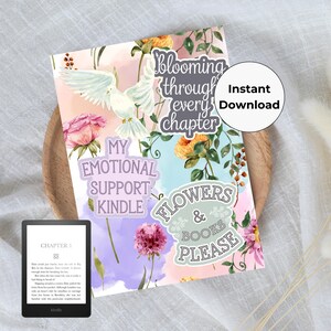 Pastel Printable Kindle Insert - Downloadable Kindle Design - Kindle Insert For Clear Case - Printable Kindle Decoration - Book Lover