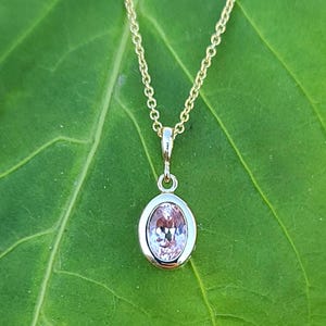 SPARKLING Pink Sapphire Necklace, 14K Solid Yellow Gold Necklace, Gift for-Her, Birthday Gift Necklace for Her, USA-Made