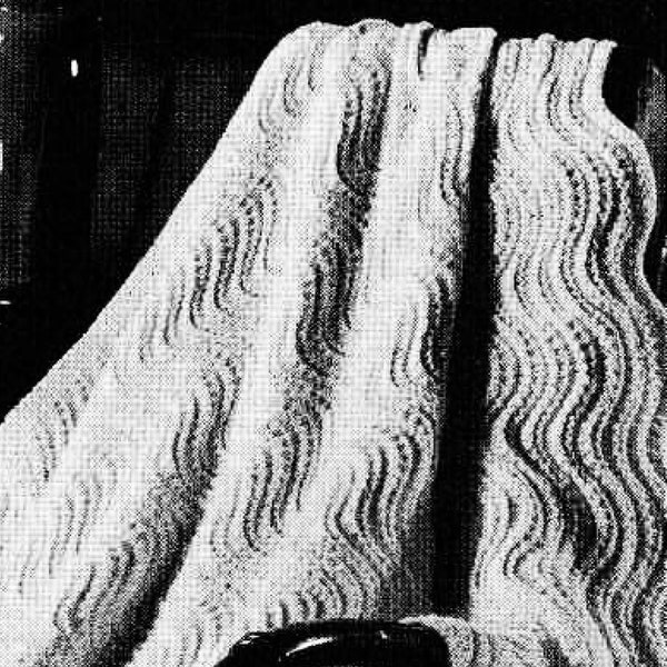 1970s Sea of Tranquility Knitted Afghan PDF Pattern