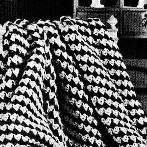 1970s Houndstooth Crochet Afghan Pattern