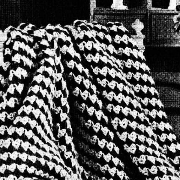 1970s Houndstooth Crochet Afghan Pattern