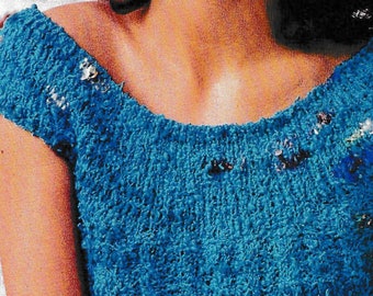 Women's Scoop Neck Top Knitting Pattern, Digital Knitting Pattern