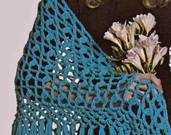 70s Crocheted Lattice Shawl, Digital Crochet Pattern