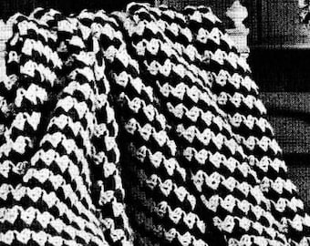 1970s Houndstooth Crochet Afghan Pattern