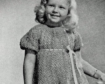 1940s Girl's Dress Crochet Pattern (Digital Pattern)