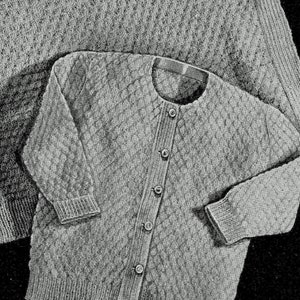 1940s Baby Set Knitting Pattern 3001, Digital Knitting Pattern