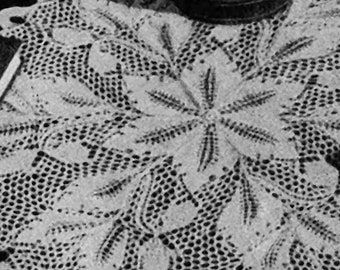 1940s Frosted Ferns Knit Doily Pattern, Digital Knitting Pattern