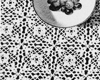 Nappe en dentelle au crochet des années 70 (motif numérique)