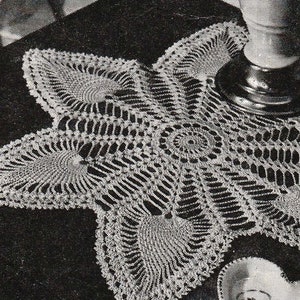 1946 Star Shaped Pineapple Crochet Doily Pattern, Digital Crochet Pattern