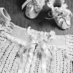 70s Baby Jacket and Booties Crochet Pattern (Digital Pattern)