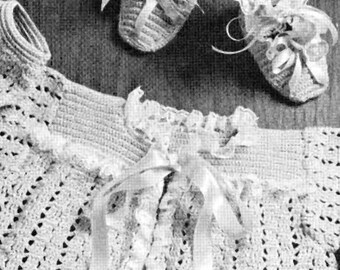70s Baby Jacket and Booties Crochet Pattern (Digital Pattern)