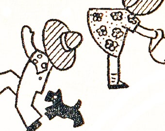 Sunbonnet Sue and Overall Bill Quilt Pattern: Vintage Applique (PDF Pattern)