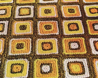 70s Granny Square Crochet Rug Pattern (Digital Pattern)