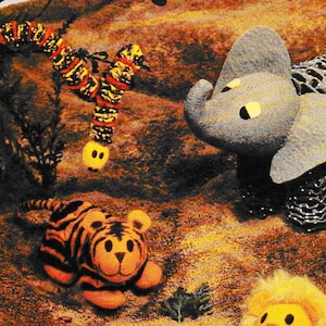 Vintage Jungle Animals Softie Sewing Pattern: Fabric Yo-Yo Toys (Digital Download)