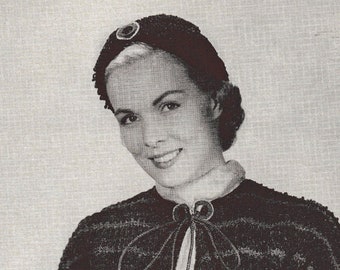 1940s Crochet Hat, Bag and Bolero Crochet Pattern, Digital Crochet Pattern