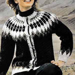 Vintage Icelandic Sweater Knitting Pattern - Brenda, Digital Knitting Pattern