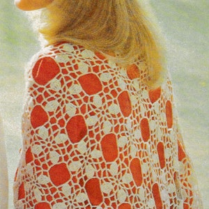 1970s Crochet Lace Shawl Pattern: Vintage Inspired (Digital Pattern)