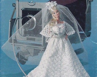 1970s Crochet Wedding Dress Pattern: 11.5" Fashion Doll (Digital Pattern)