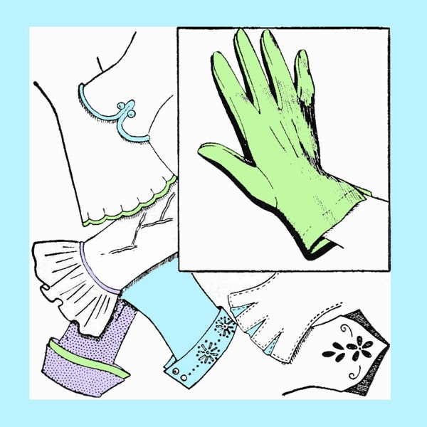 Instructions vintage pour créer un patron de couture personnalisé pour des gants d'église ou de mariage