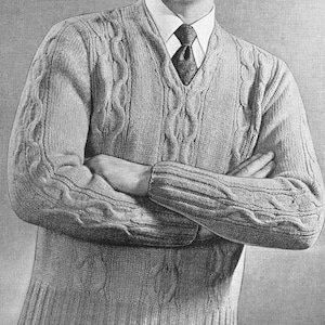 1946 Men&#39;s Sweater Knitting  Pattern - Digital Knitting Pattern
