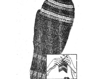 1940s Flat Knit Childrens Mittens in 4 Sizes, Digital Knitting Pattern